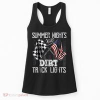 Summer Nights And Dirt Track Lights Sprint Car Racing Women's Tank Top thumb 0