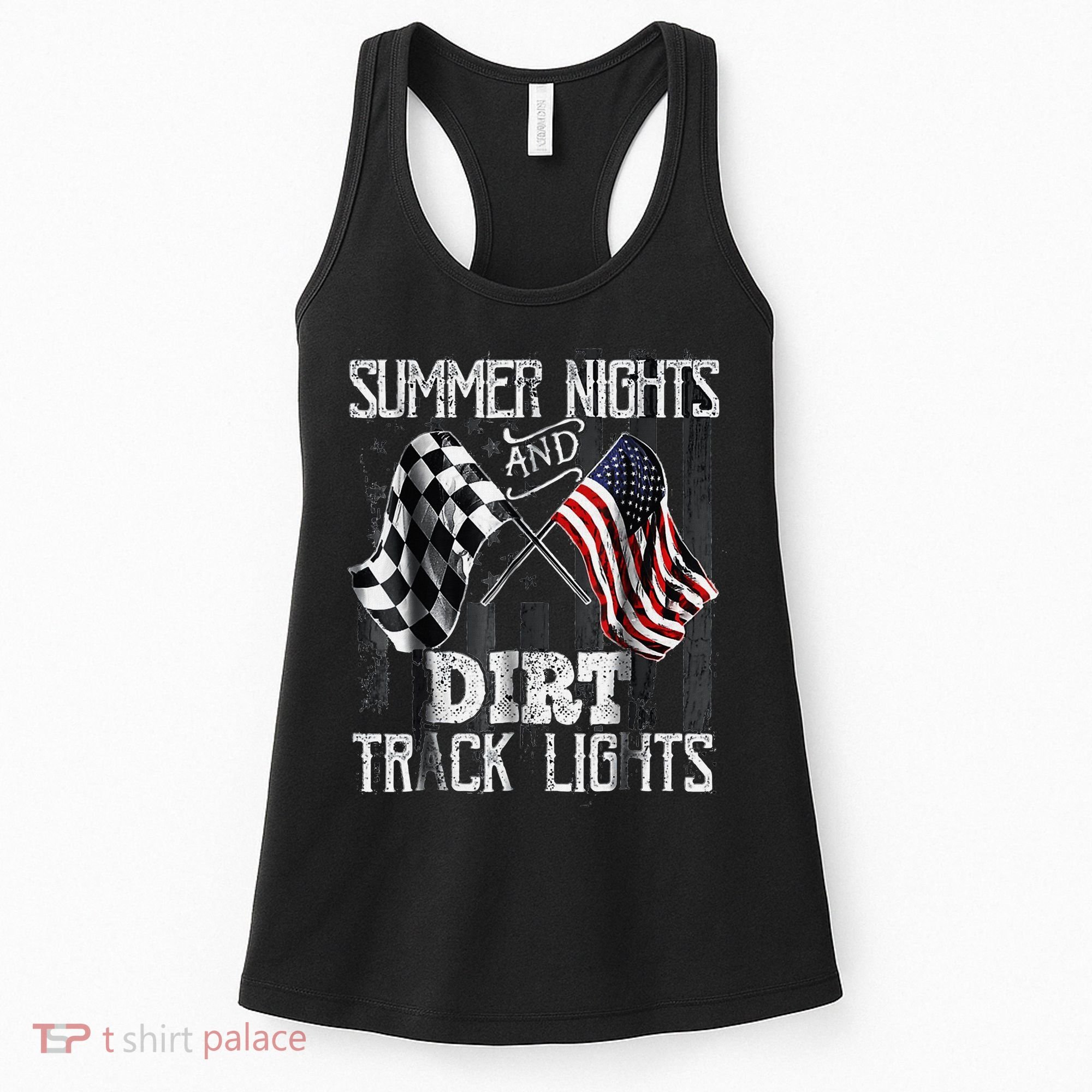 Summer Nights And Dirt Track Lights Sprint Car Racing Women's Tank Top