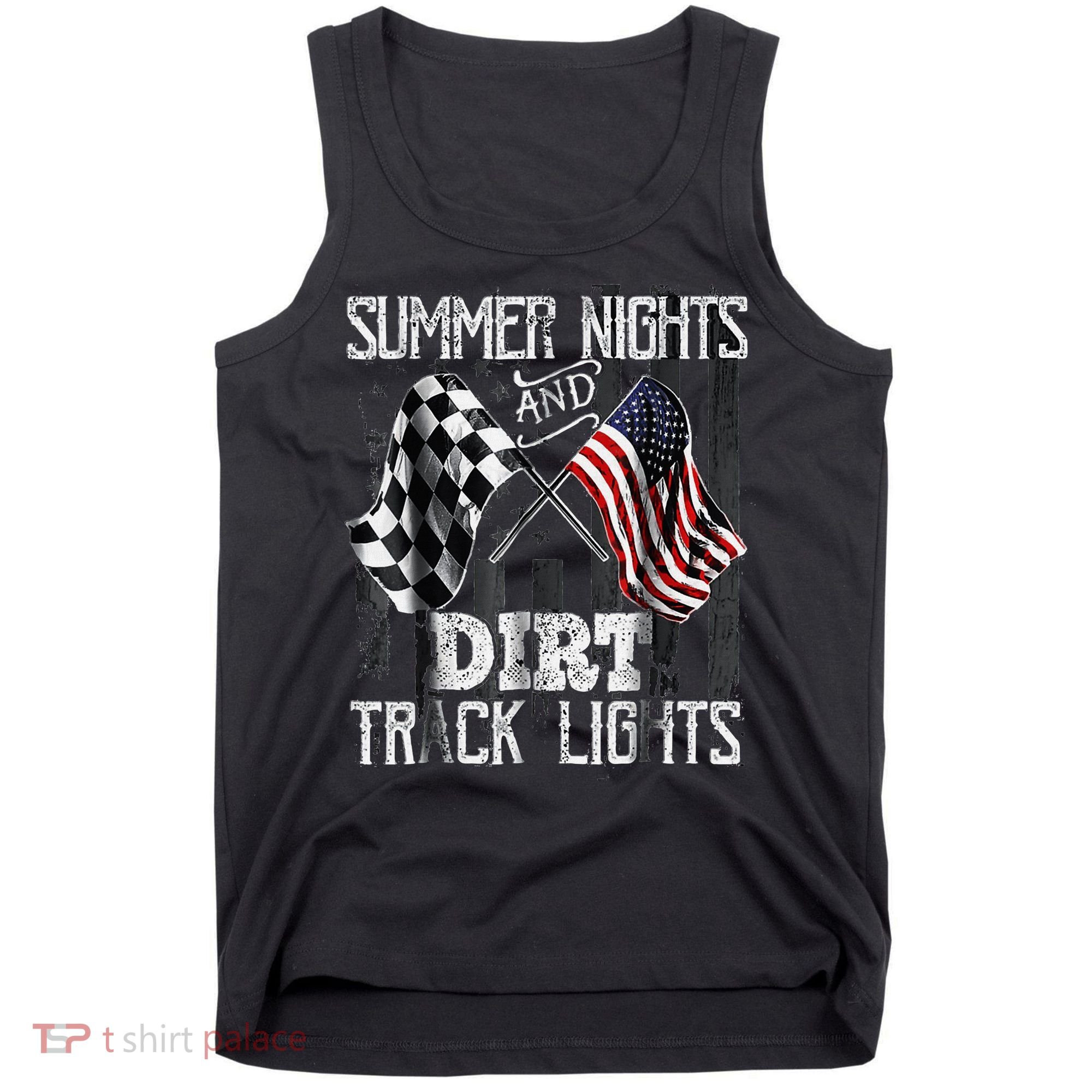 Summer Nights And Dirt Track Lights Sprint Car Racing Tank Top