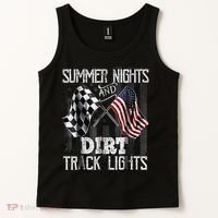 Summer Nights And Dirt Track Lights Sprint Car Racing Tank Top thumb 2