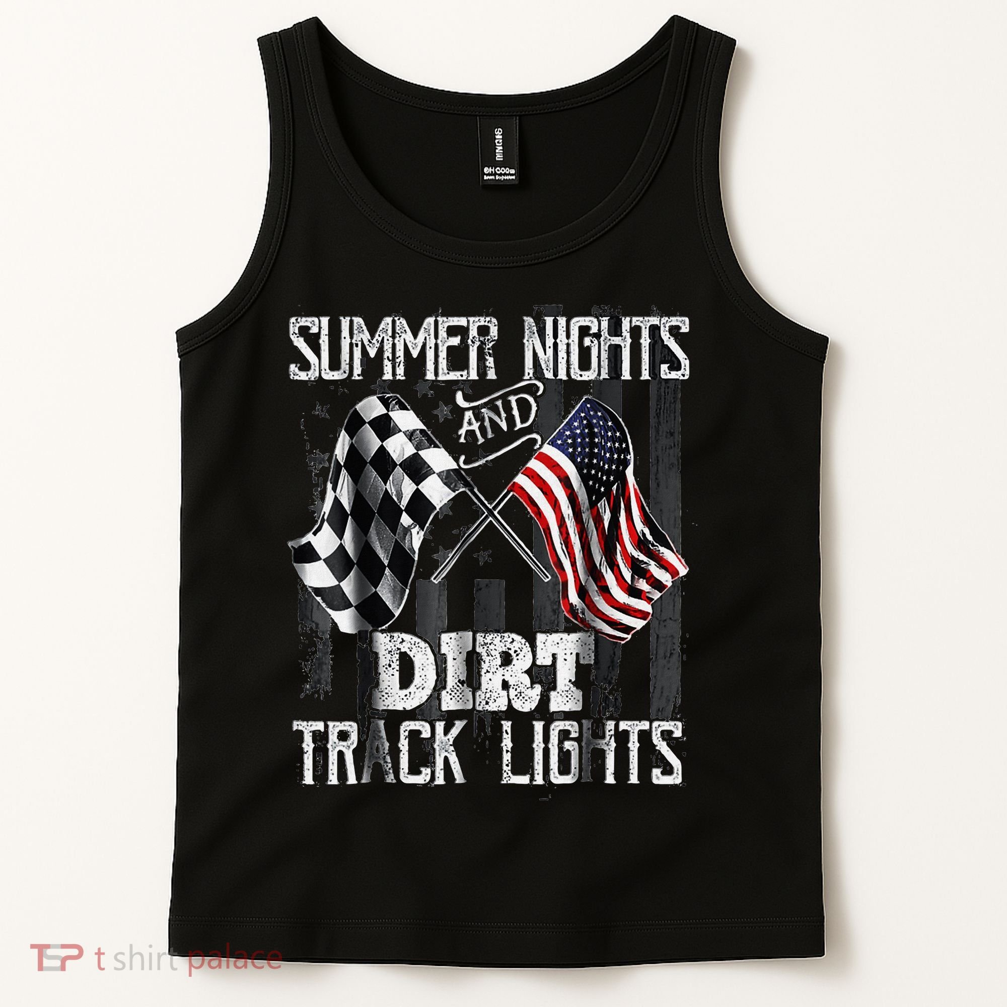 Summer Nights And Dirt Track Lights Sprint Car Racing Tank Top