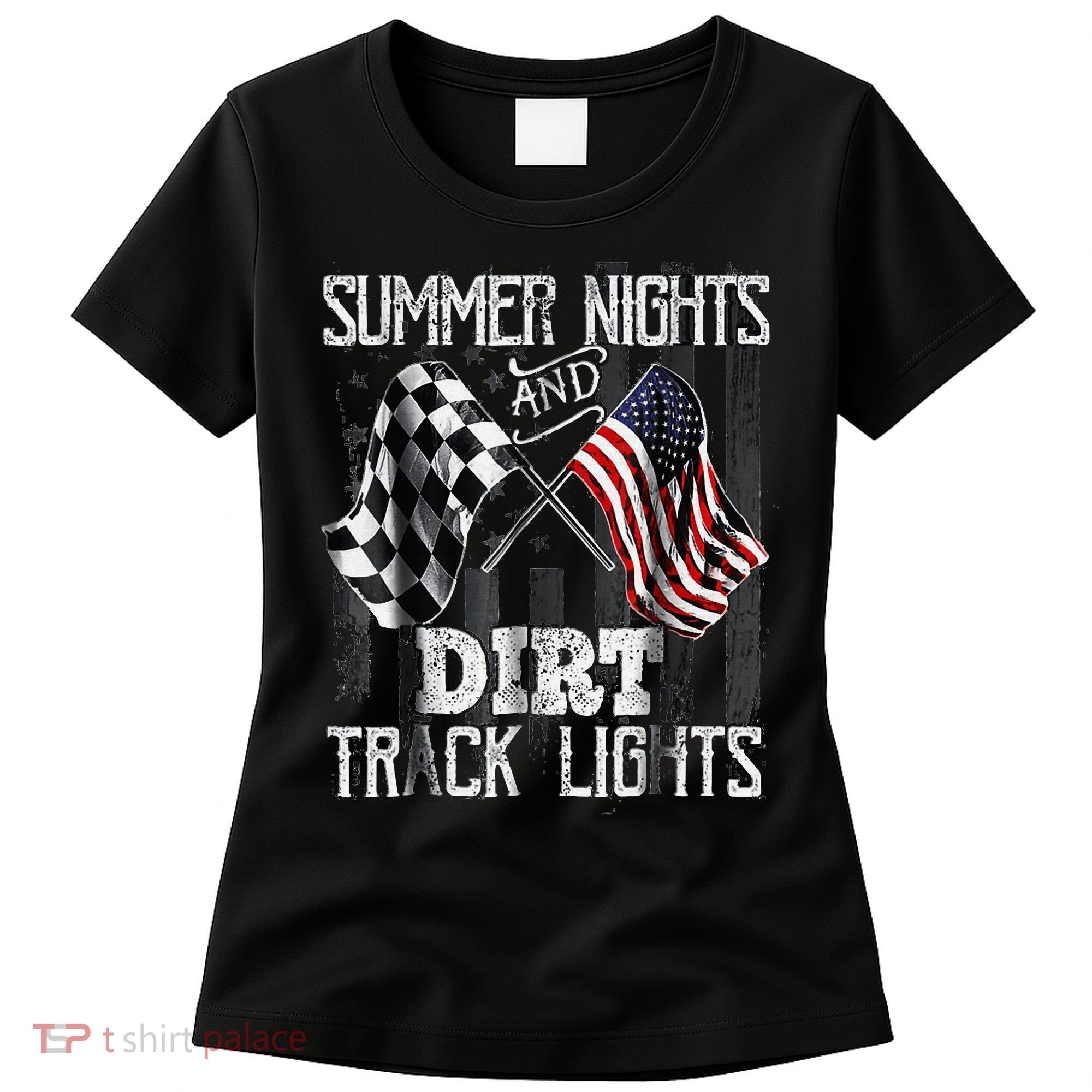 Summer Nights And Dirt Track Lights Sprint Car Racing Women's T-Shirt