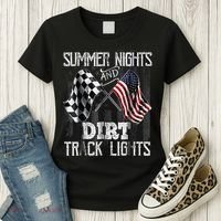 Summer Nights And Dirt Track Lights Sprint Car Racing Women's T-Shirt thumb 3