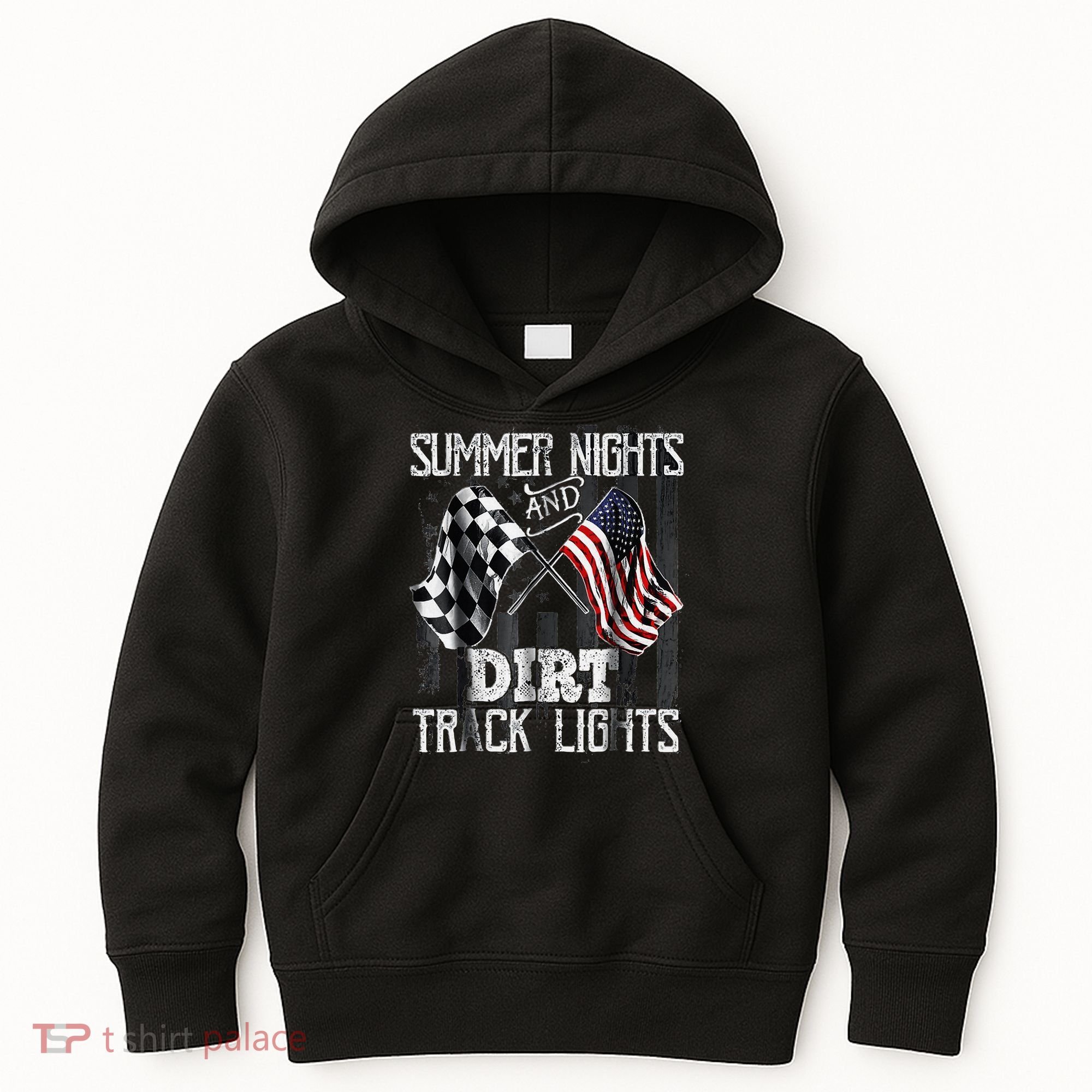 Summer Nights And Dirt Track Lights Sprint Car Racing Kids Hoodie