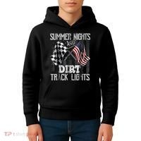 Summer Nights And Dirt Track Lights Sprint Car Racing Kids Hoodie thumb 4