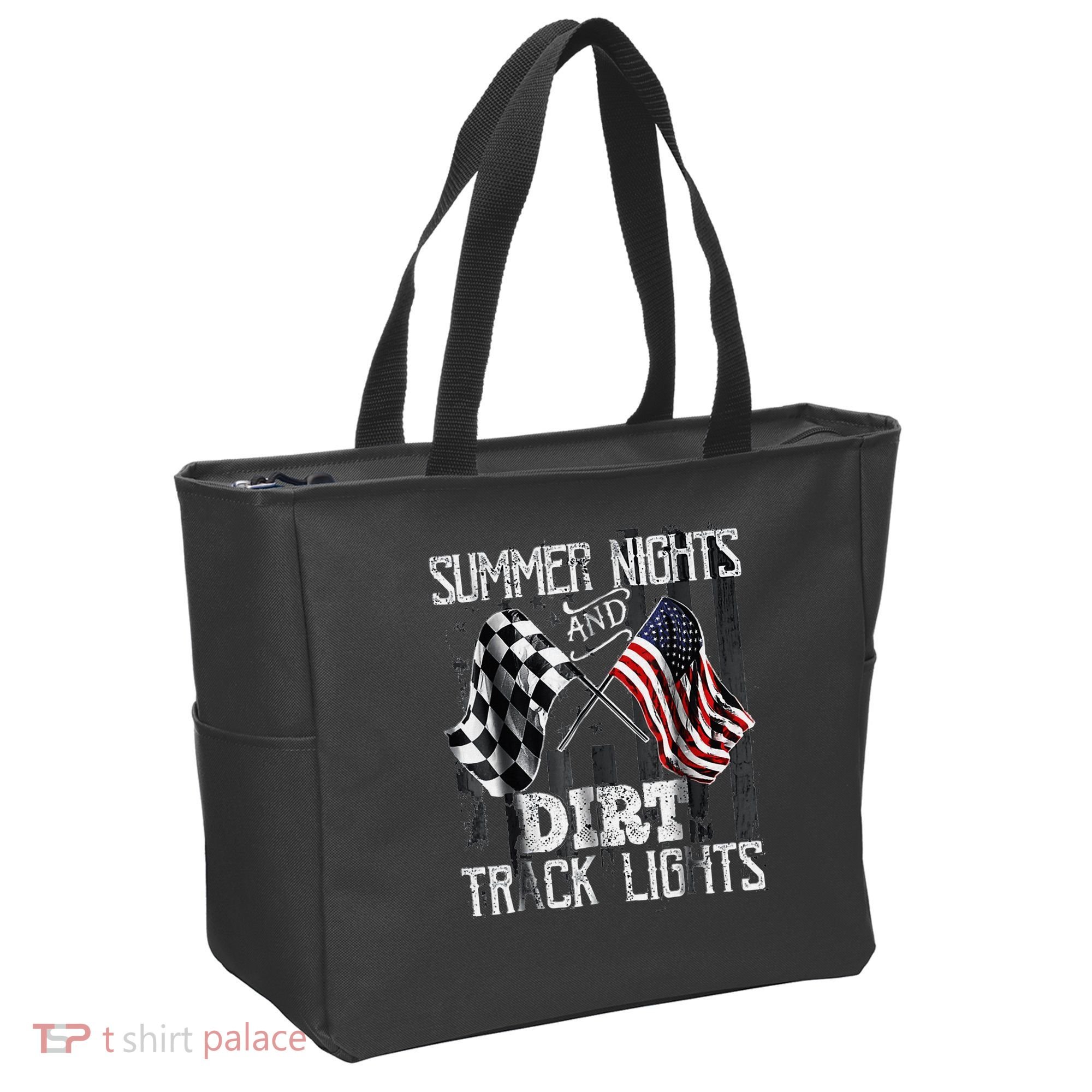 Summer Nights And Dirt Track Lights Sprint Car Racing Tote Bag
