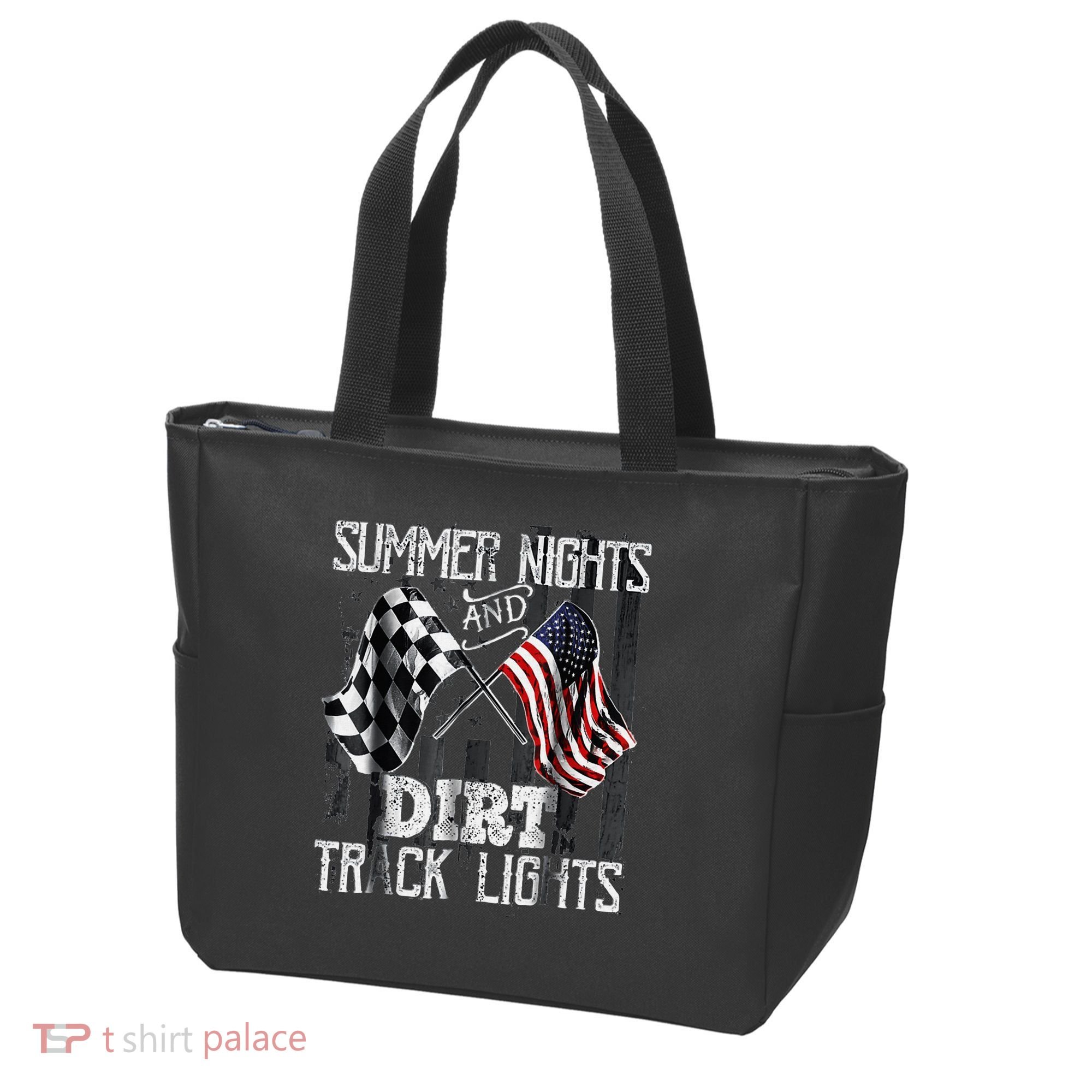 Summer Nights And Dirt Track Lights Sprint Car Racing Tote Bag