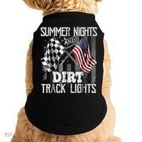 Summer Nights And Dirt Track Lights Sprint Car Racing Doggie Tank thumb 0