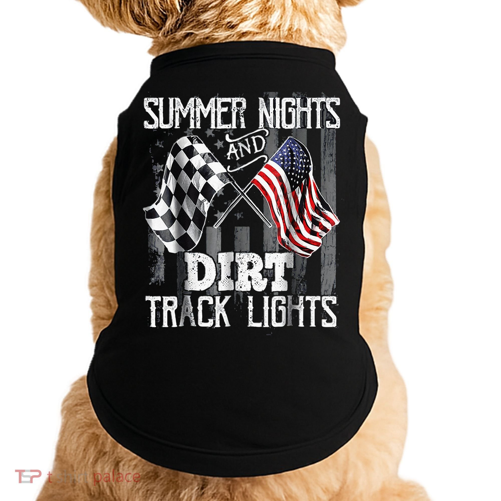 Summer Nights And Dirt Track Lights Sprint Car Racing Doggie Tank