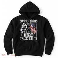 Summer Nights And Dirt Track Lights Sprint Car Racing Hoodie thumb 0