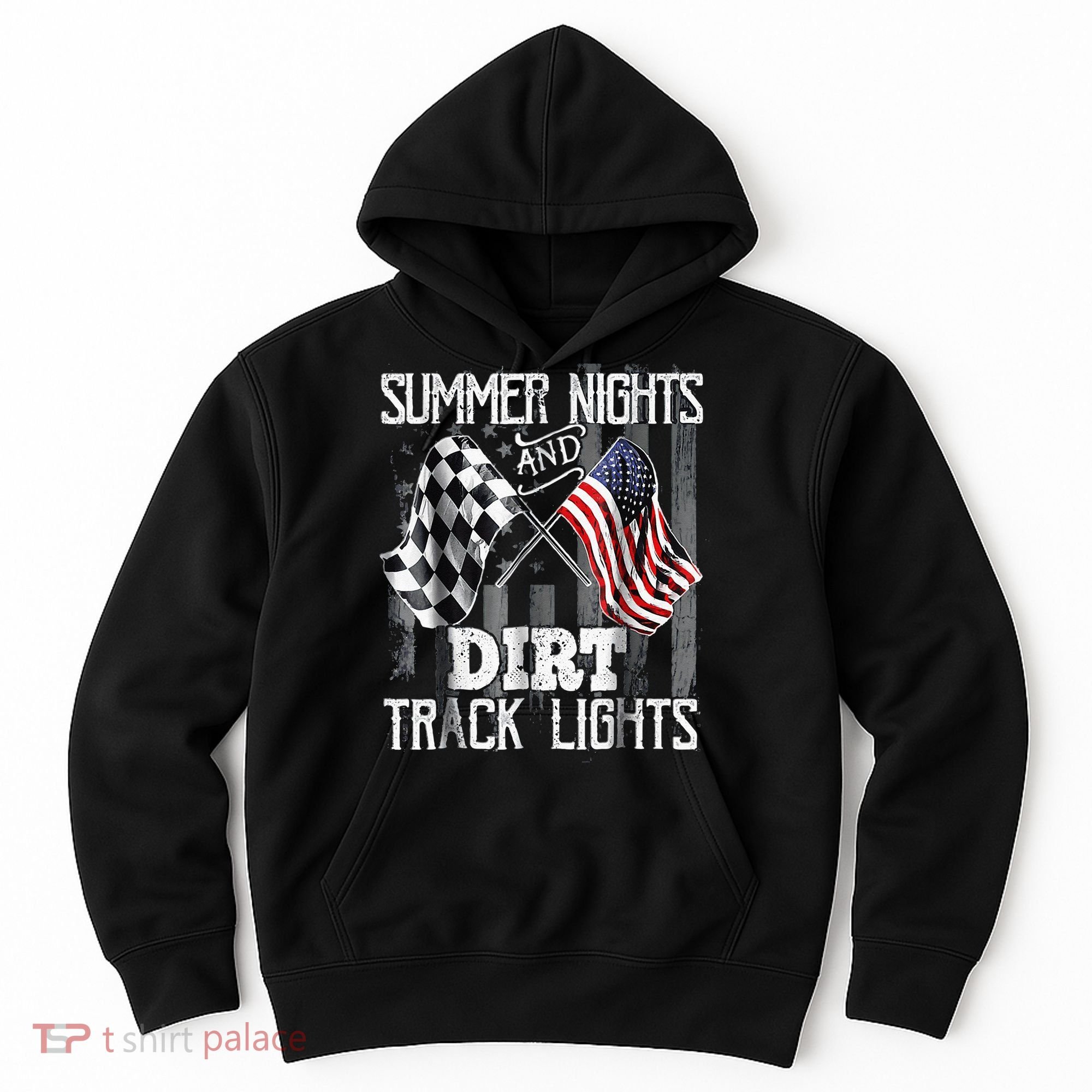 Summer Nights And Dirt Track Lights Sprint Car Racing Hoodie