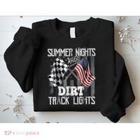 Summer Nights And Dirt Track Lights Sprint Car Racing Sweatshirt thumb 2