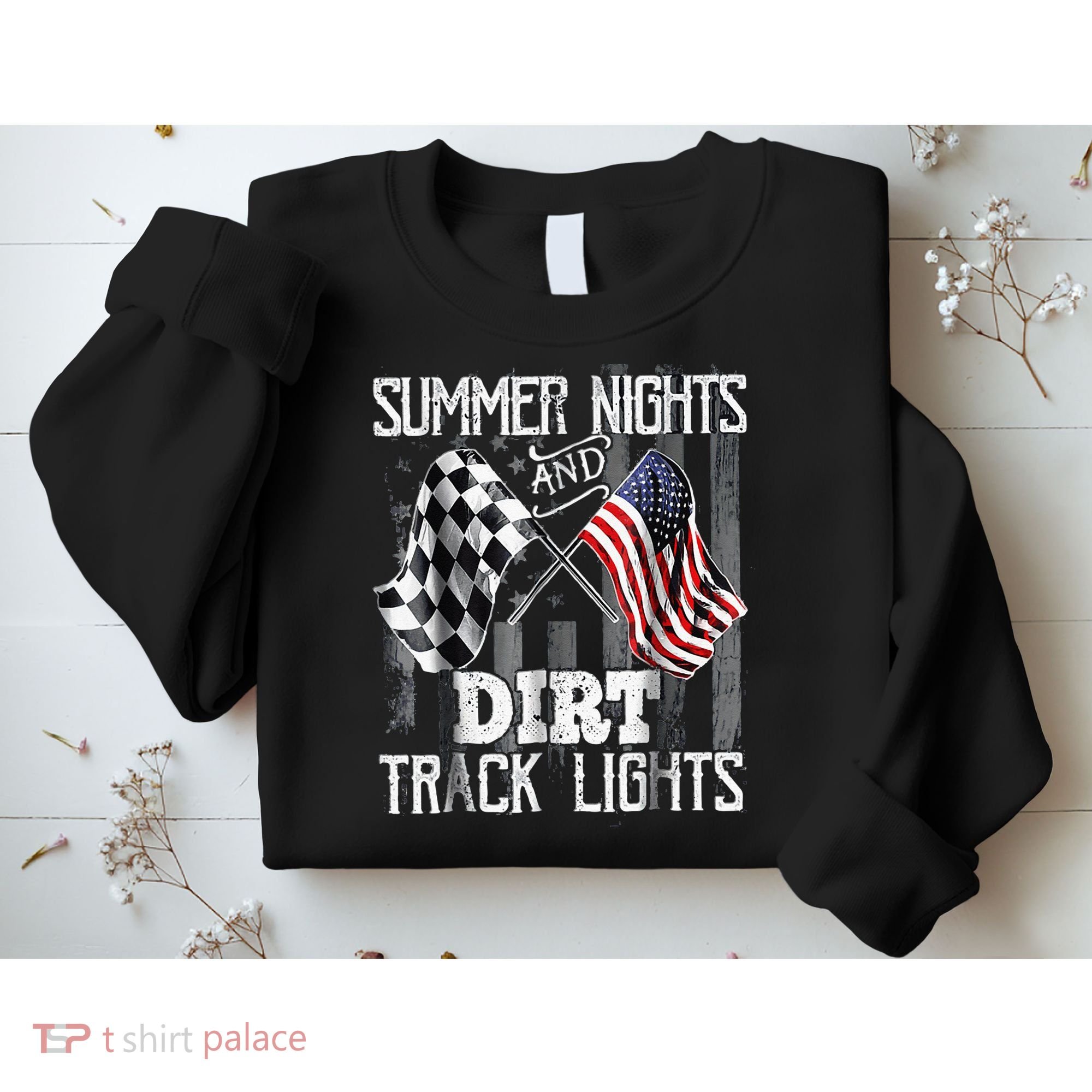 Summer Nights And Dirt Track Lights Sprint Car Racing Sweatshirt