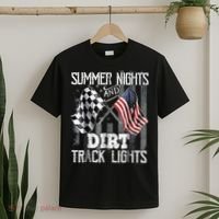 Summer Nights And Dirt Track Lights Sprint Car Racing T-Shirt thumb 2