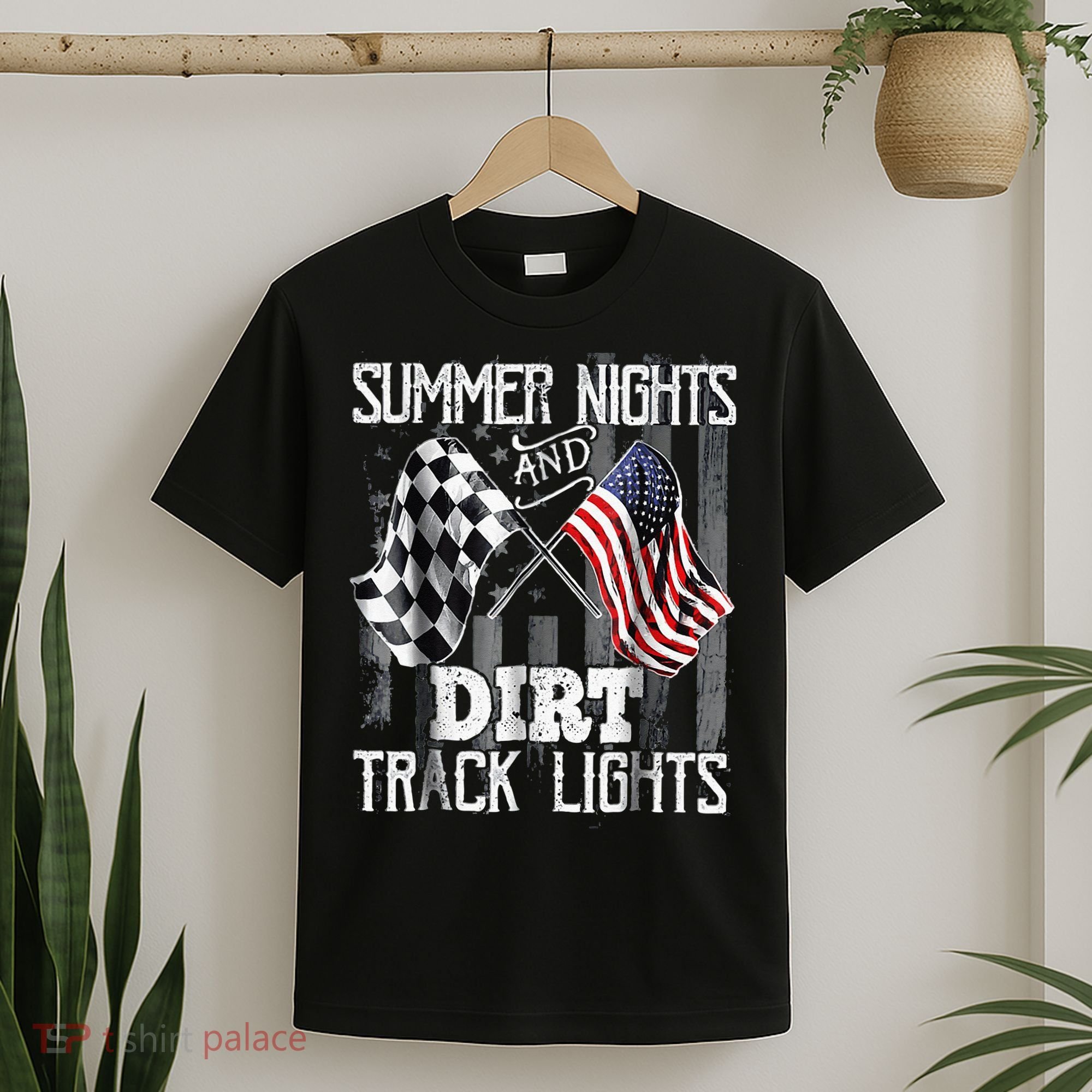 Summer Nights And Dirt Track Lights Sprint Car Racing T-Shirt
