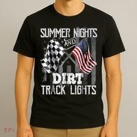 Summer Nights And Dirt Track Lights Sprint Car Racing T-Shirt thumb 3