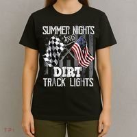 Summer Nights And Dirt Track Lights Sprint Car Racing T-Shirt thumb 4