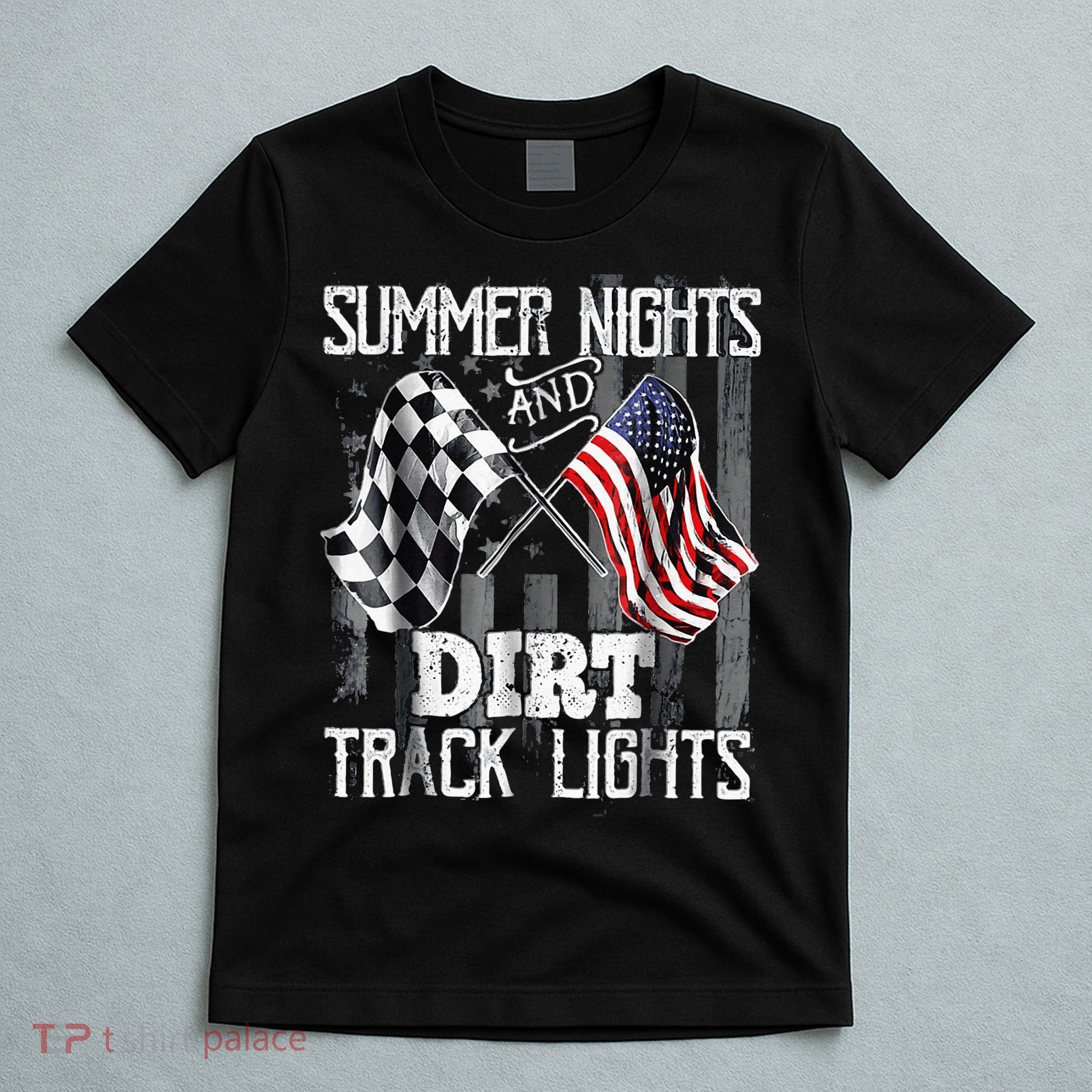 Summer Nights And Dirt Track Lights Sprint Car Racing T-Shirt