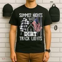 Summer Nights And Dirt Track Lights Sprint Car Racing T-Shirt thumb 6