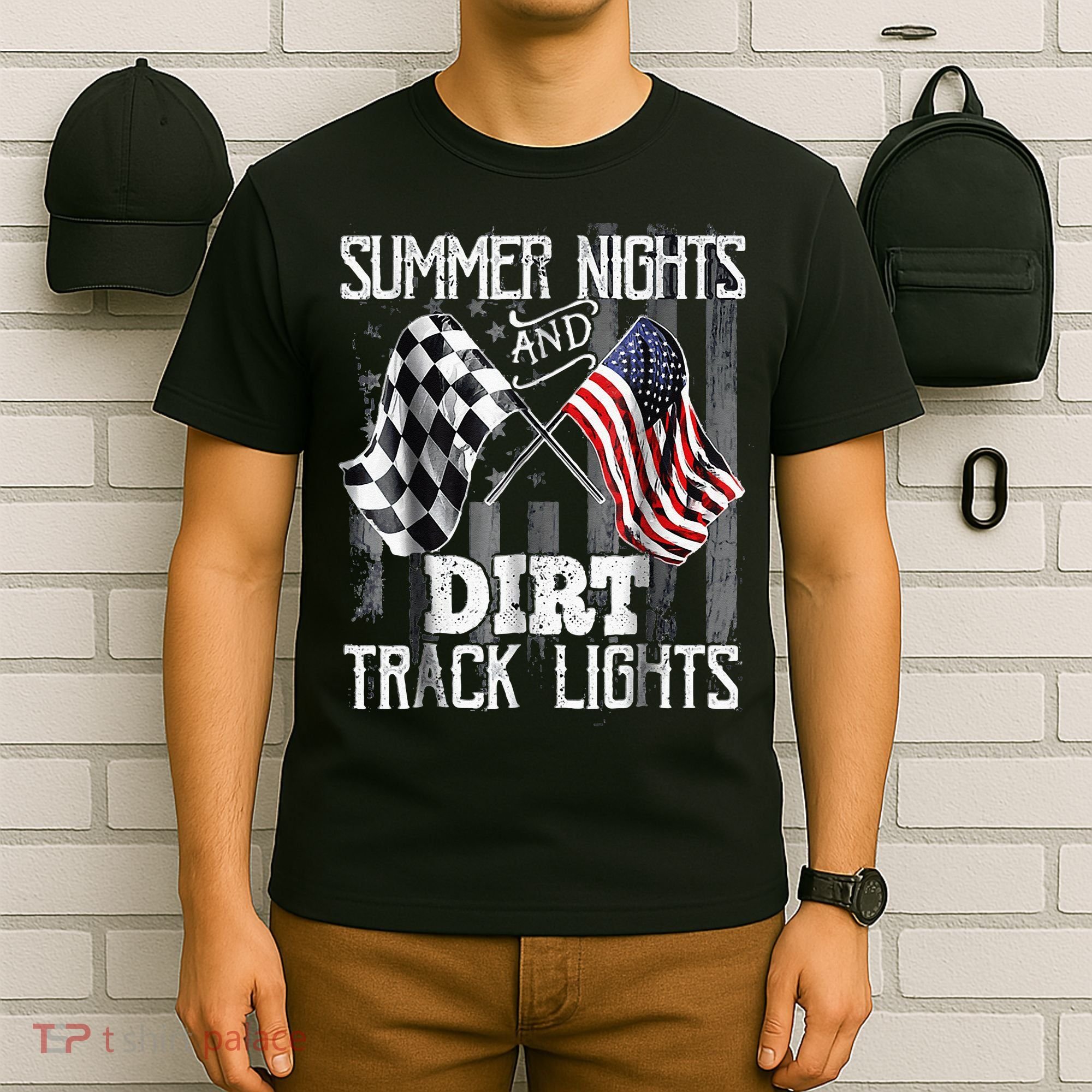 Summer Nights And Dirt Track Lights Sprint Car Racing T-Shirt