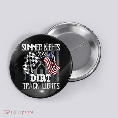 Summer Nights And Dirt Track Lights Sprint Car Racing Button