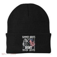 Summer Nights And Dirt Track Lights Sprint Car Racing Beanie thumb 0