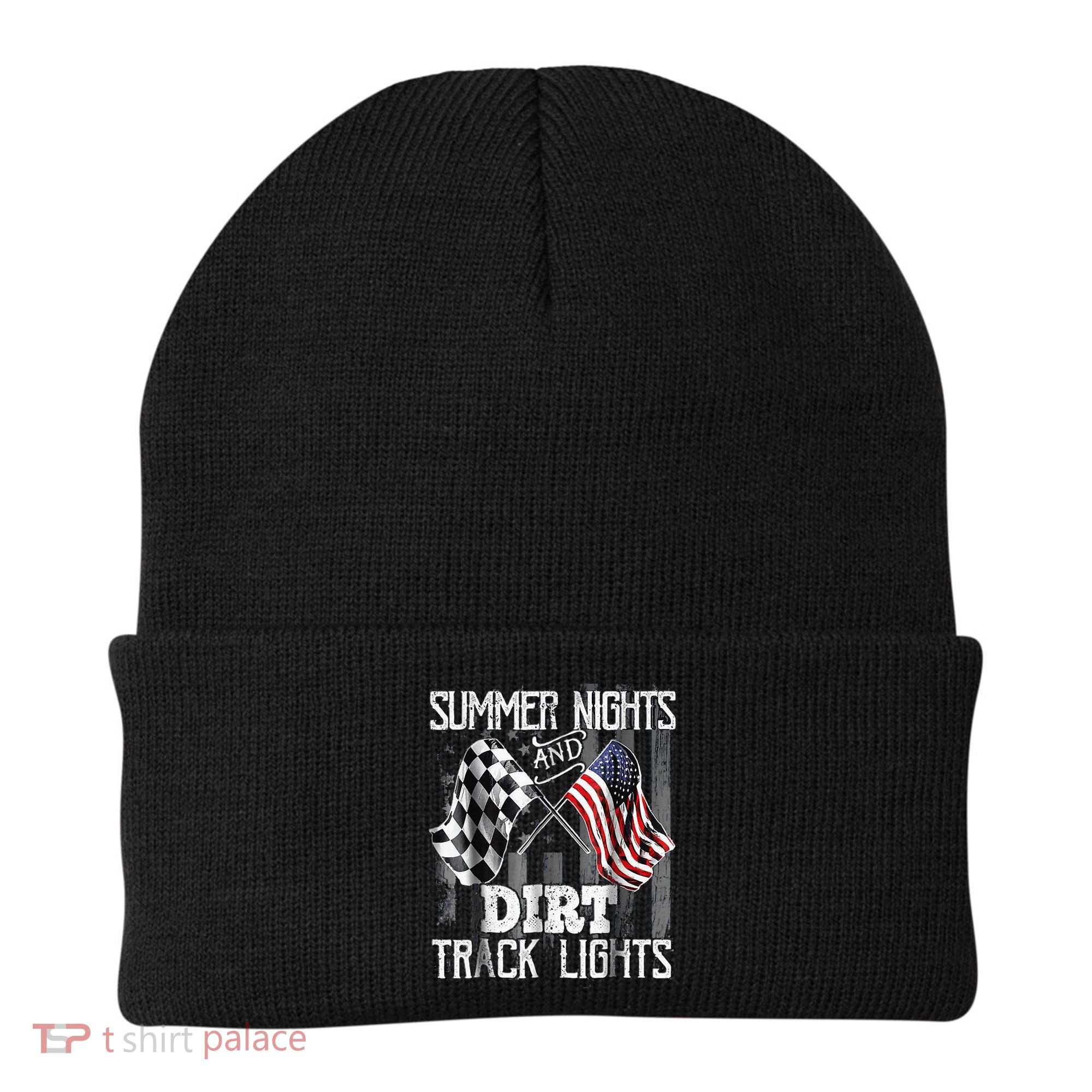 Summer Nights And Dirt Track Lights Sprint Car Racing Beanie
