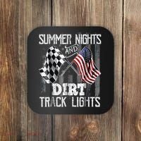 Summer Nights And Dirt Track Lights Sprint Car Racing Coaster thumb 0