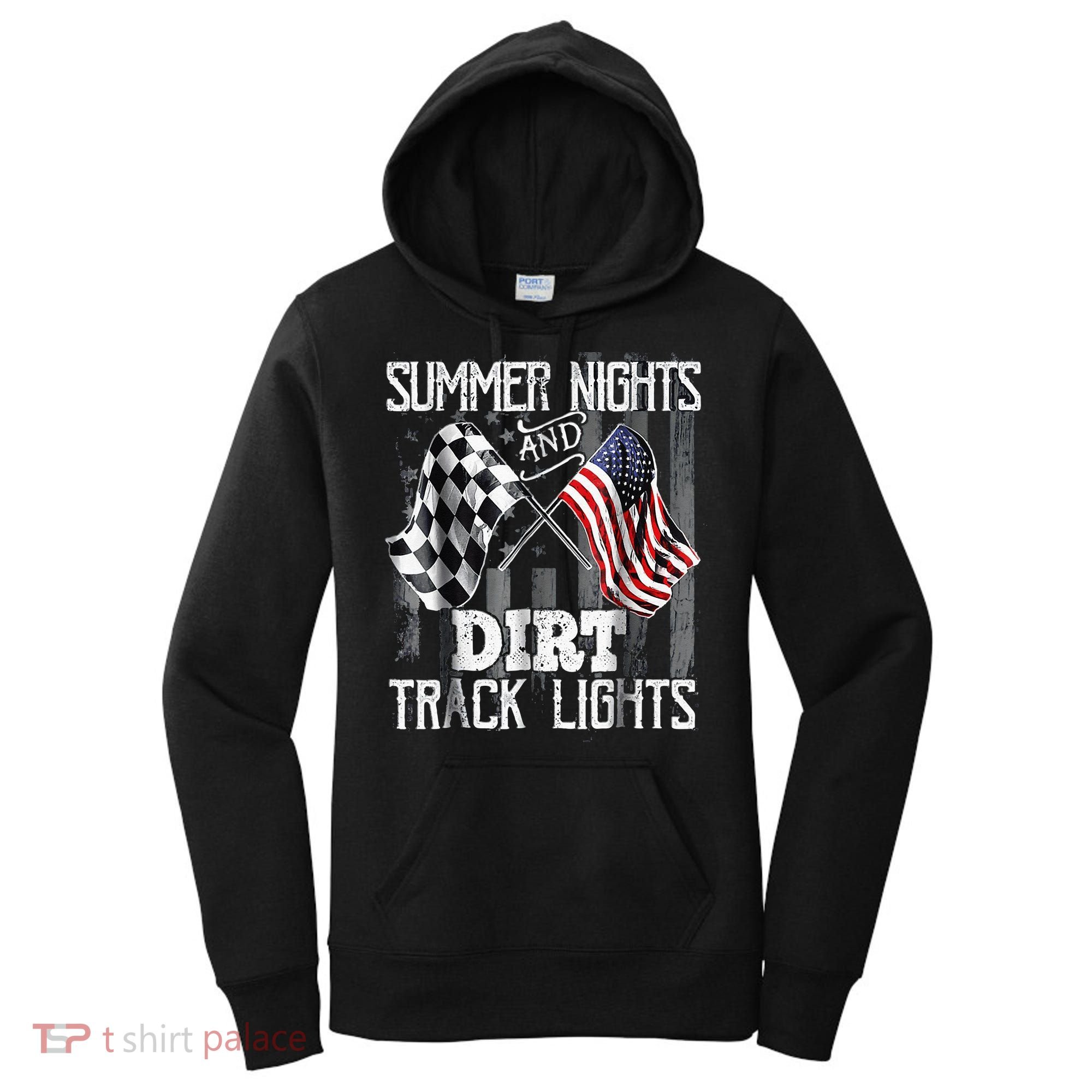 Summer Nights And Dirt Track Lights Sprint Car Racing Women's Hoodie