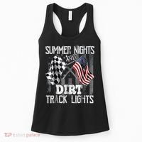 Summer Nights And Dirt Track Lights Sprint Car Racing Women's Tank Top thumb 0
