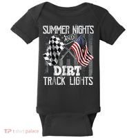 Summer Nights And Dirt Track Lights Sprint Car Racing Baby Bodysuit thumb 0