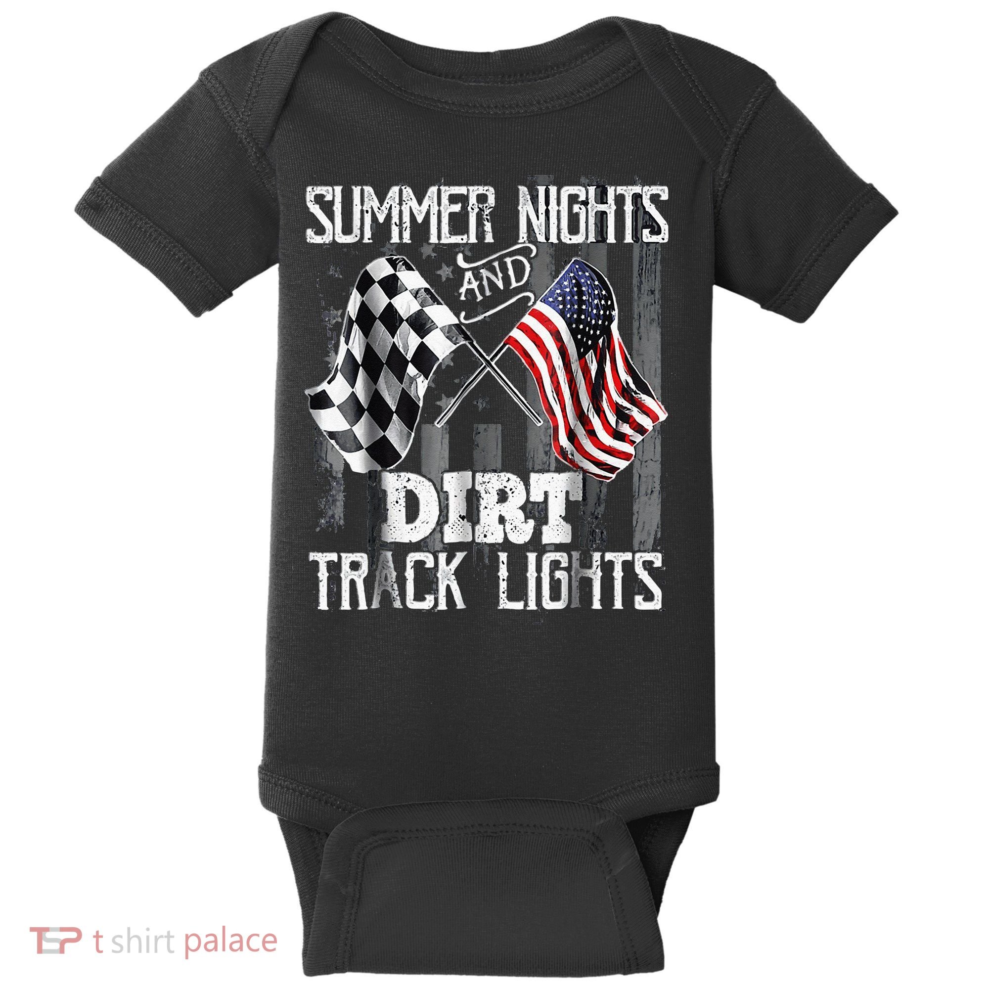Summer Nights And Dirt Track Lights Sprint Car Racing Baby Bodysuit