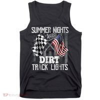 Summer Nights And Dirt Track Lights Sprint Car Racing Tank Top thumb 0