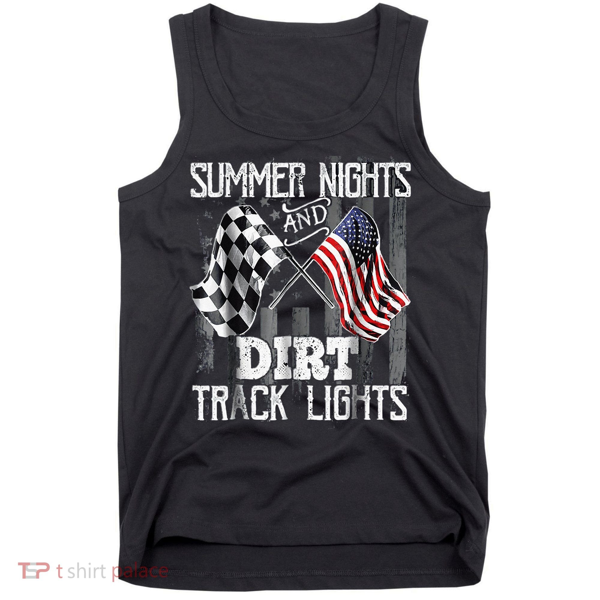 Summer Nights And Dirt Track Lights Sprint Car Racing Tank Top