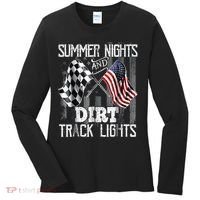 Summer Nights And Dirt Track Lights Sprint Car Racing Women's Long Sleeve Shirt thumb 0