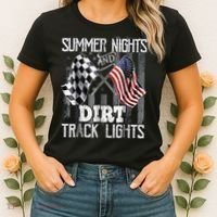 Summer Nights And Dirt Track Lights Sprint Car Racing Women's T-Shirt thumb 2