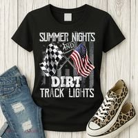 Summer Nights And Dirt Track Lights Sprint Car Racing Women's T-Shirt thumb 3