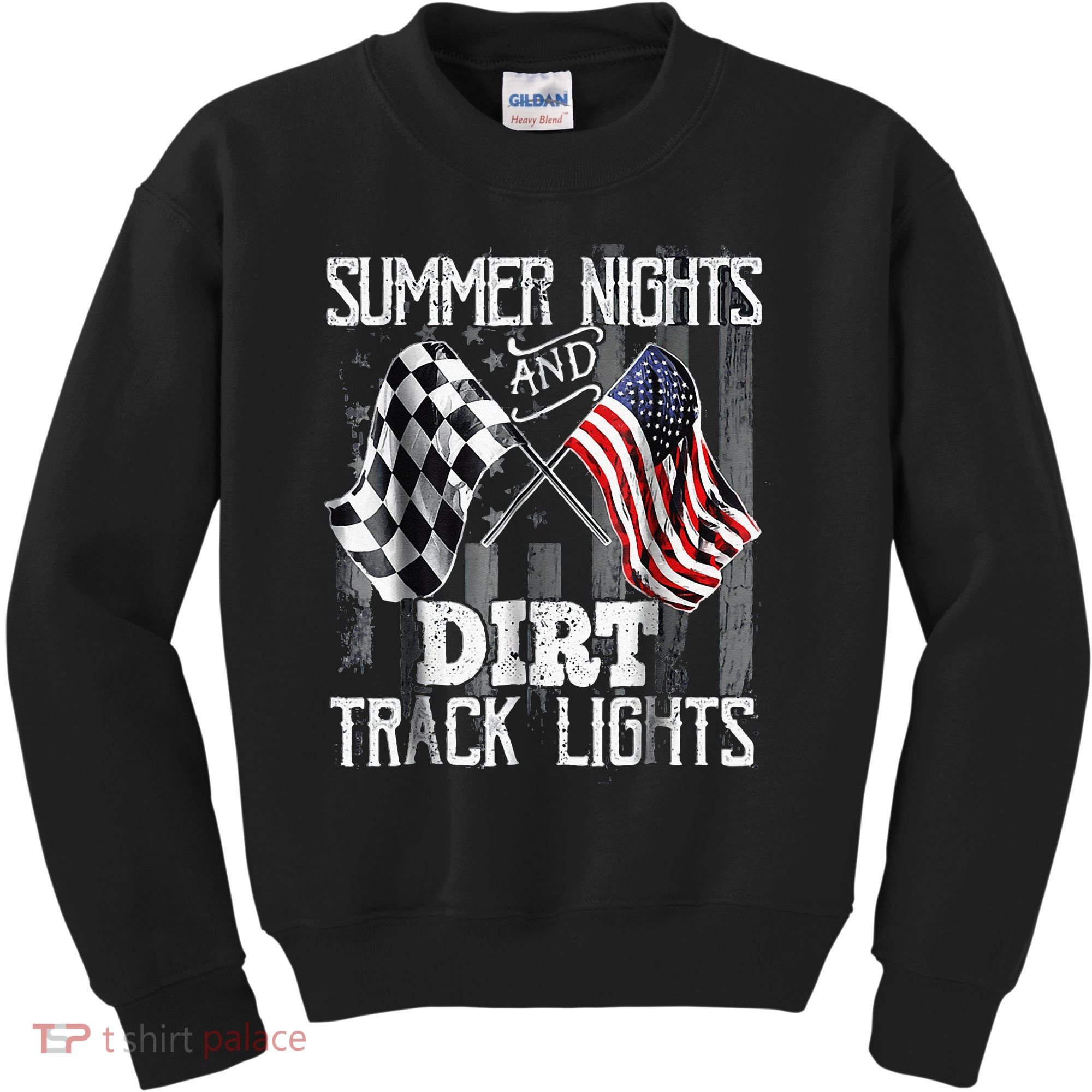 Summer Nights And Dirt Track Lights Sprint Car Racing Kids Sweatshirt