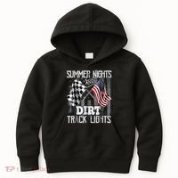 Summer Nights And Dirt Track Lights Sprint Car Racing Kids Hoodie thumb 0