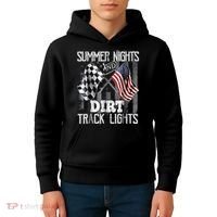 Summer Nights And Dirt Track Lights Sprint Car Racing Kids Hoodie thumb 4