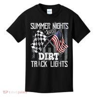 Summer Nights And Dirt Track Lights Sprint Car Racing Kids T-Shirt thumb 0
