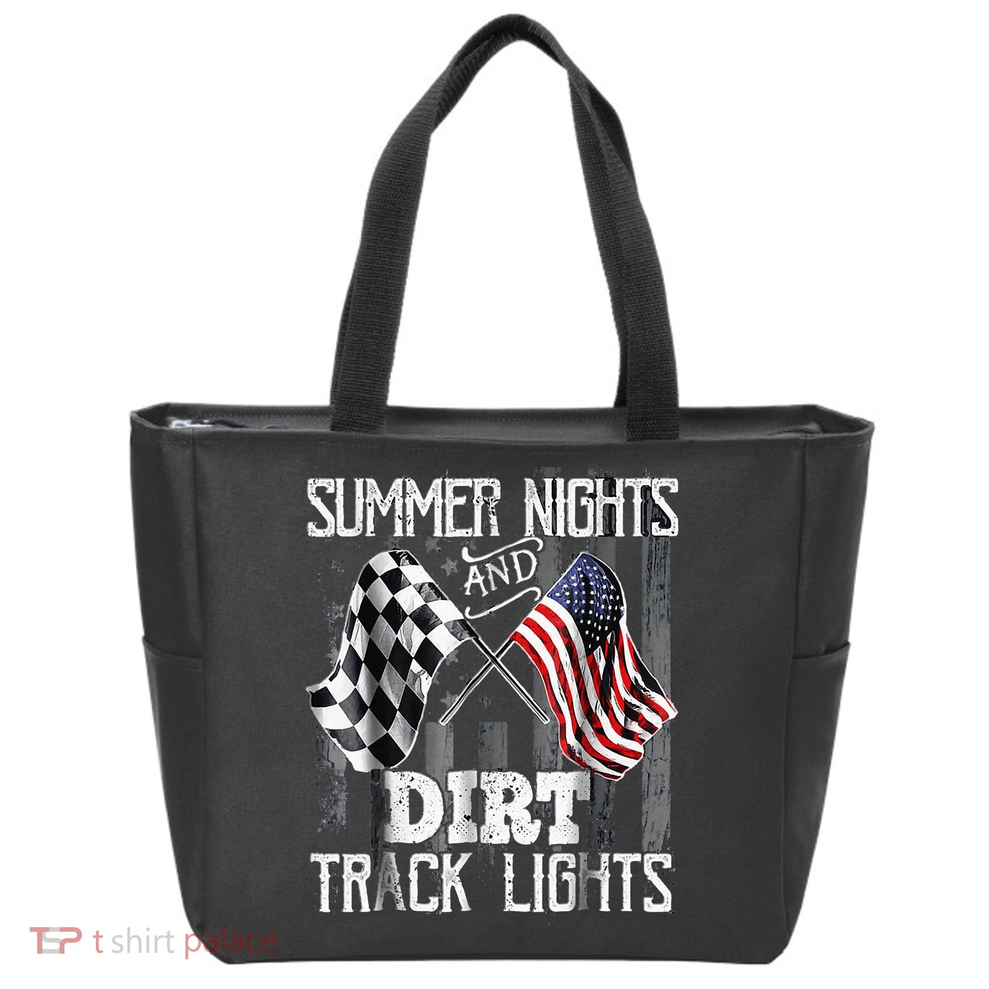 Summer Nights And Dirt Track Lights Sprint Car Racing Tote Bag
