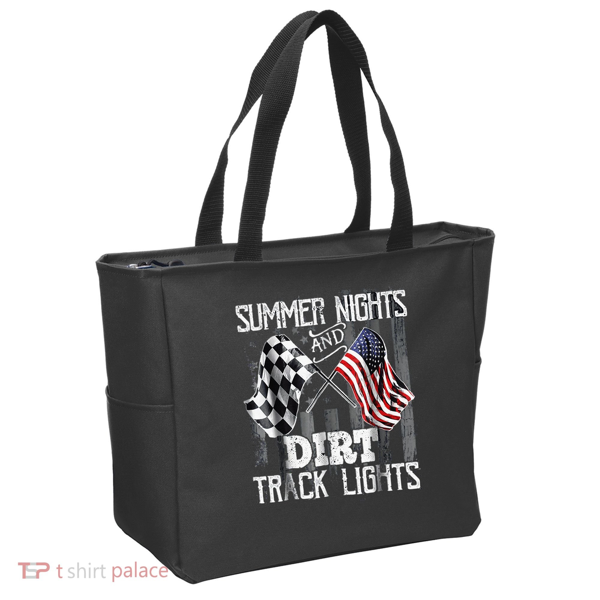 Summer Nights And Dirt Track Lights Sprint Car Racing Tote Bag