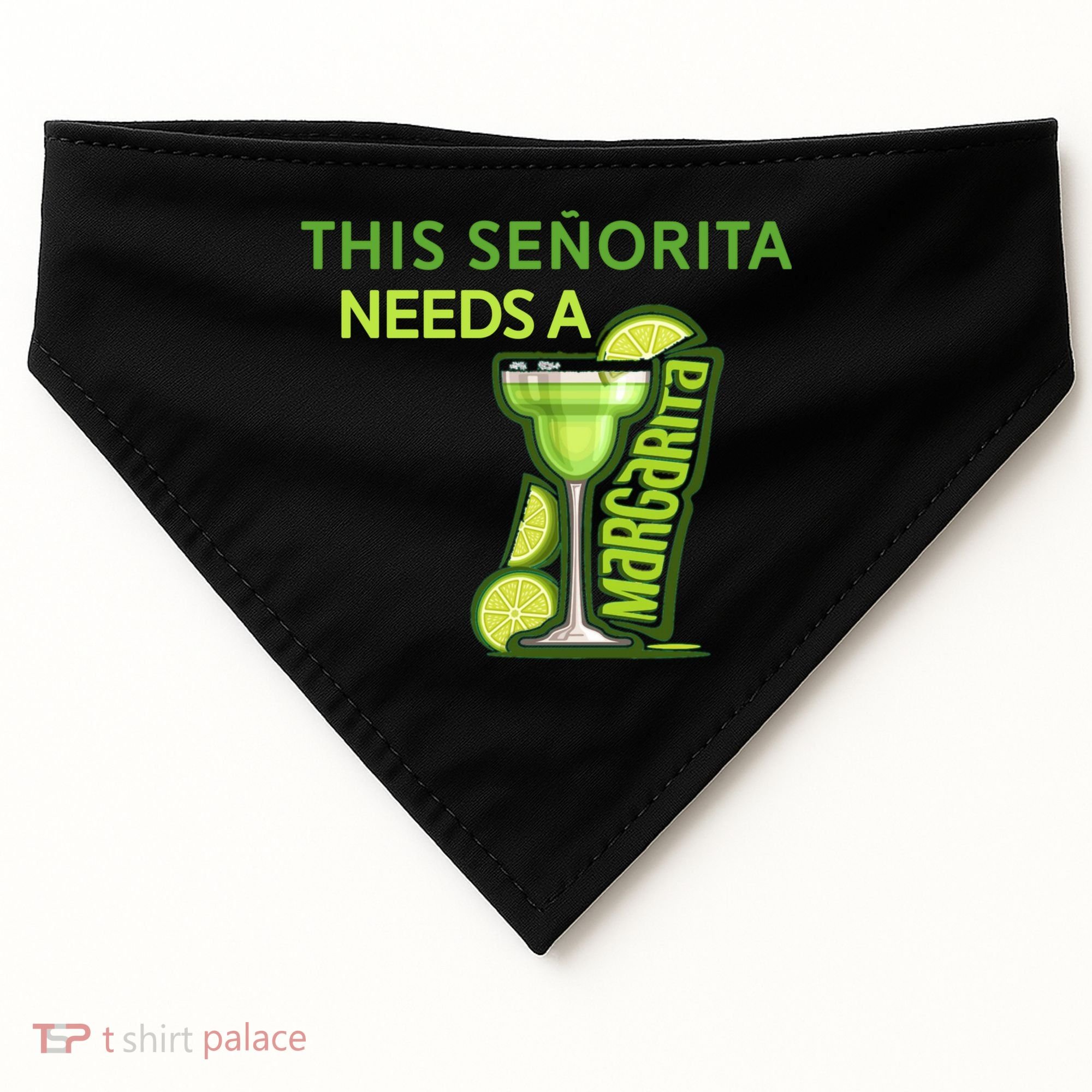 Señorita Needs A Margarita Cinco De Mayo Drinking Fiesta USA-Made Doggie Bandana