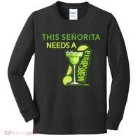 Señorita Needs A Margarita Cinco De Mayo Drinking Fiesta Kids Long Sleeve Shirt thumb 0