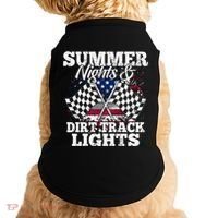 Summer Nights And Dirt Track Lights Racing Driver Funny Gift Cute Gift Doggie Tank thumb 0