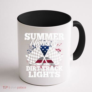 Summer Nights And Dirt Track Lights Racing Driver Funny Gift Cute Gift Coffee Mug back