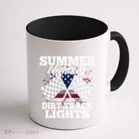 Summer Nights And Dirt Track Lights Racing Driver Funny Gift Cute Gift Coffee Mug thumb 1