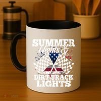 Summer Nights And Dirt Track Lights Racing Driver Funny Gift Cute Gift Coffee Mug thumb 4