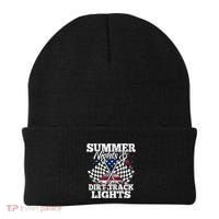 Summer Nights And Dirt Track Lights Racing Driver Funny Gift Cute Gift Beanie thumb 0